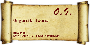 Orgonik Iduna névjegykártya